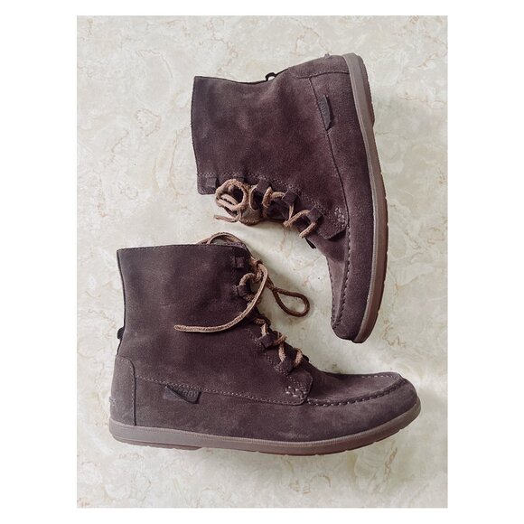 Sperry Sz 8.5 Wmns Coil Hook Dark Brown Suede Moccasin Boot - Picture 1 of 13